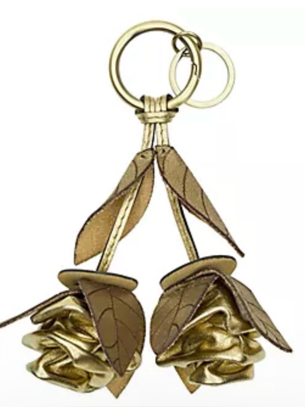 NWT Patricia Nash Laced Rose Bag Charm in Antique Gold